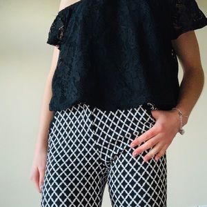 Off the shoulder lace crop top